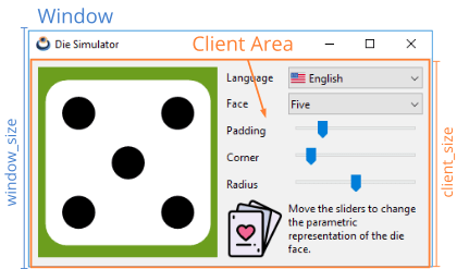 Client area of a window.