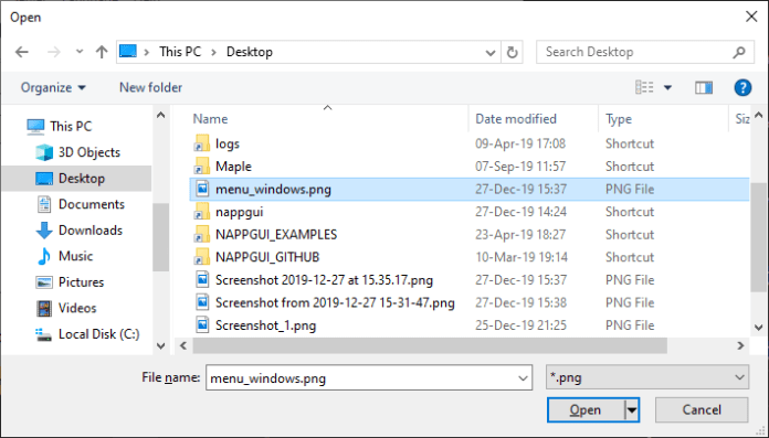 File Explorer Capture in Windows.