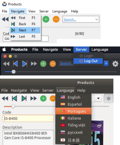 Capture of the menu bar of a desktop application.
