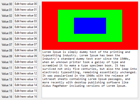Capture of a window with views divided into Windows system.