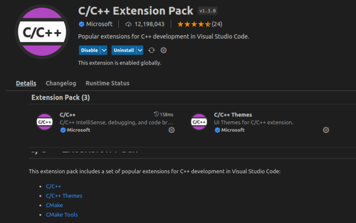 C/C++ Extension Pack en Visual Studio Code.