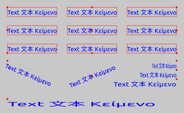 Drawing a text string several times.